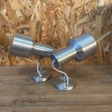 Paire d'appliques en métal brossé orientable