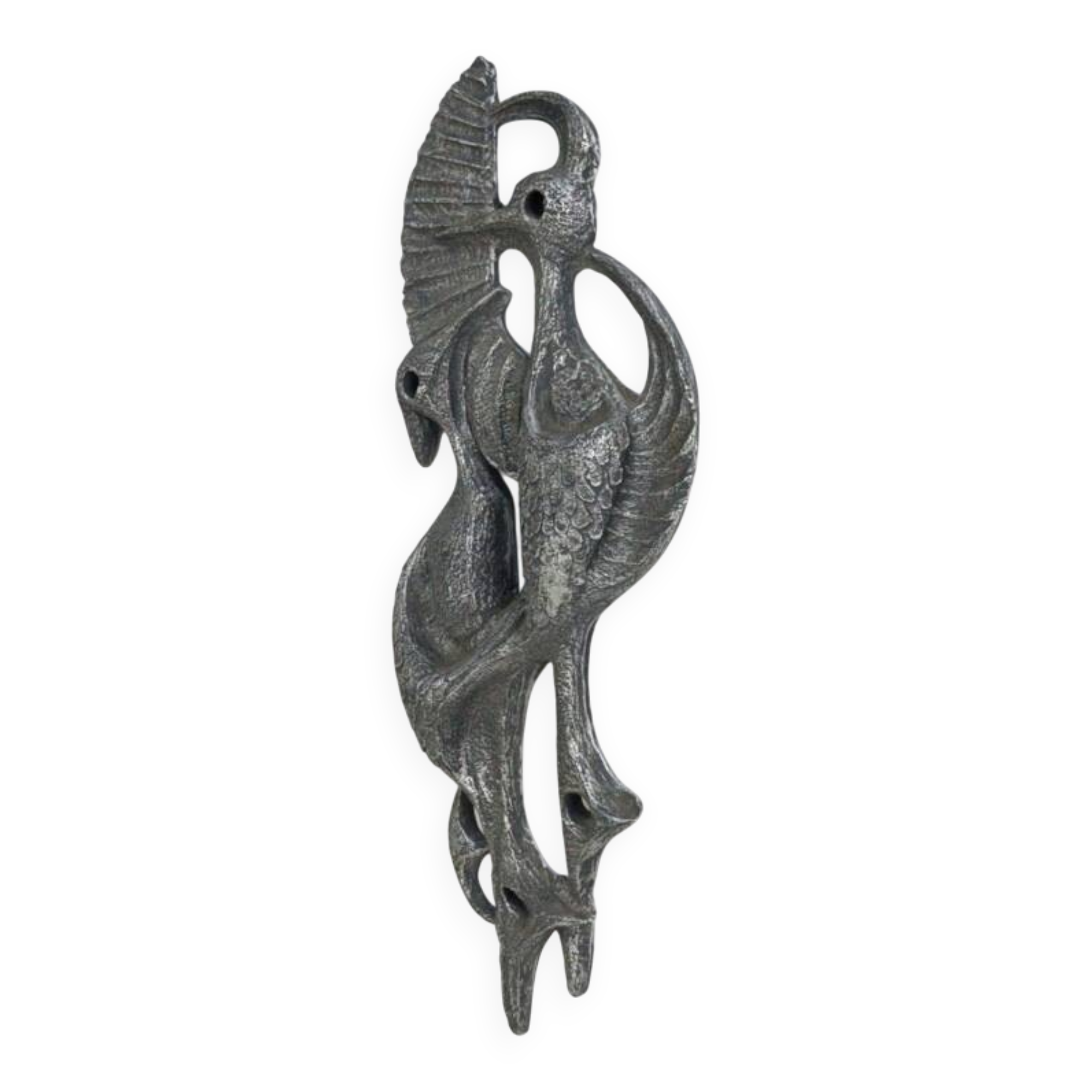 Brutalist Ars Munda resin wall decoration cranes - mid century modern