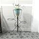 Ancient metal flower pot holder for 3 plants
