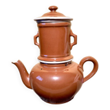 Cafetière ancienne marron complète Terre de Fer