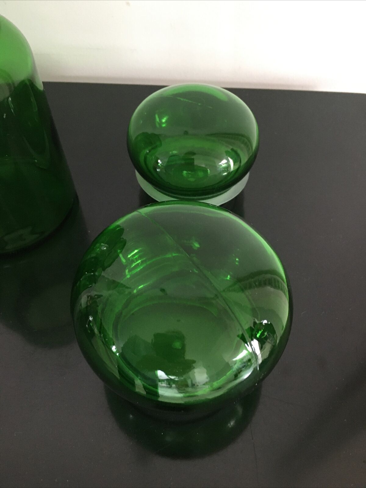 Lot de 2 bocaux en verre vert