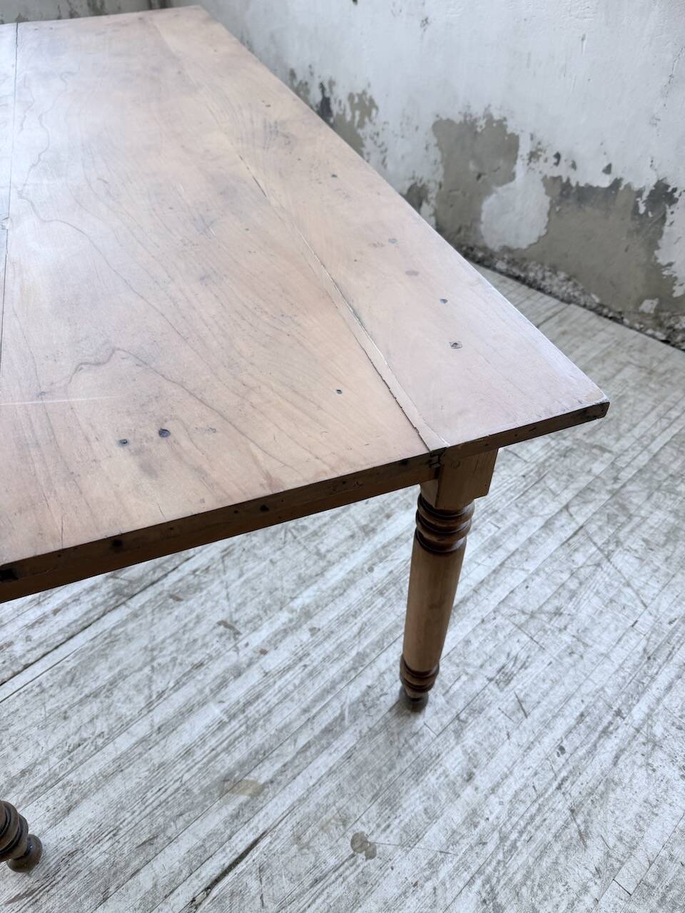 Bistro farmhouse table cherry wood turned legs 180cm