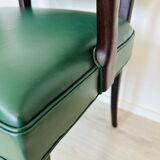 Danish Rosewood Green Leather Fully Restored Armchair, 1960´s