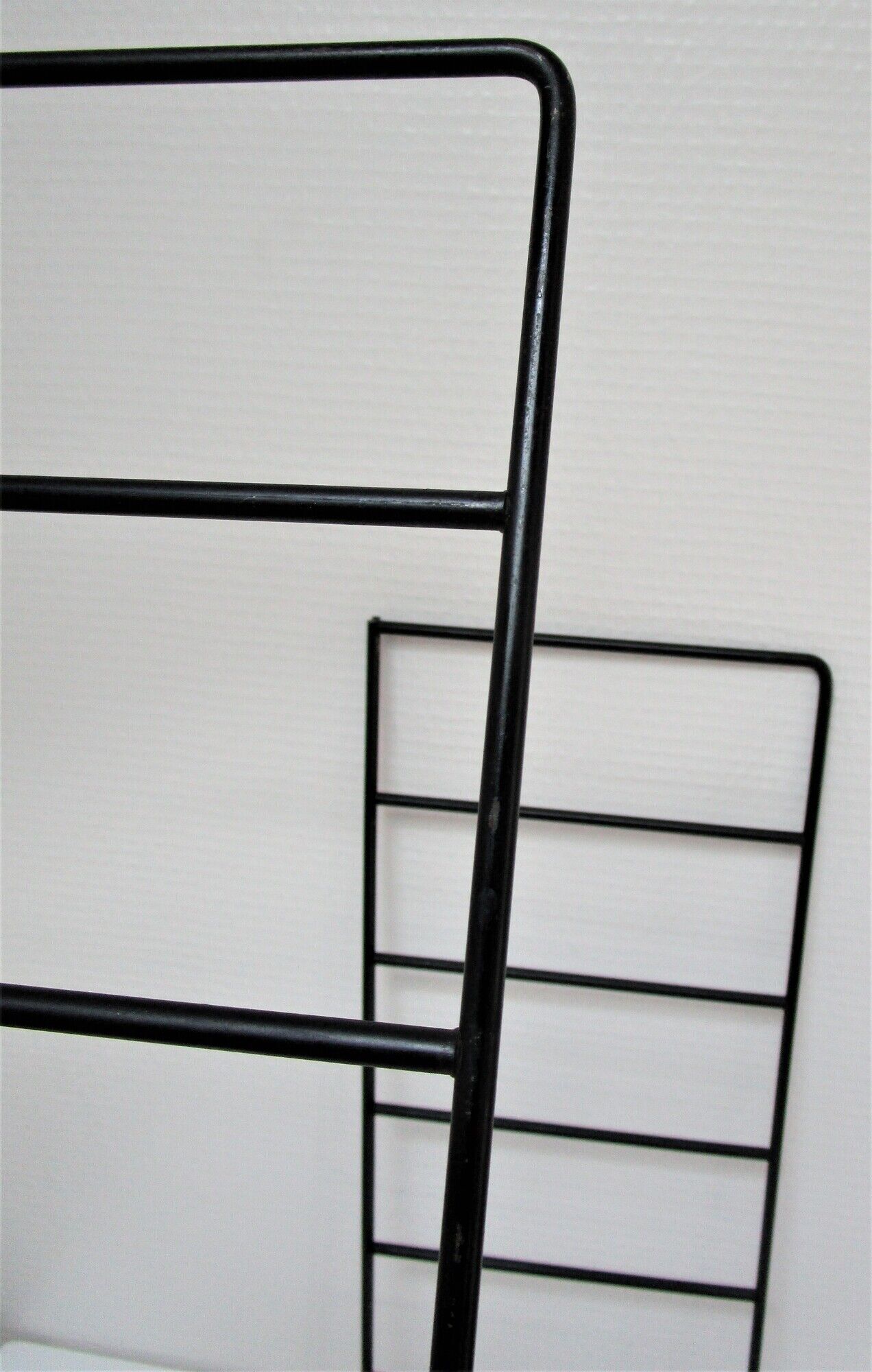 Étagère string bois métal vintage années 60 l 80 cm