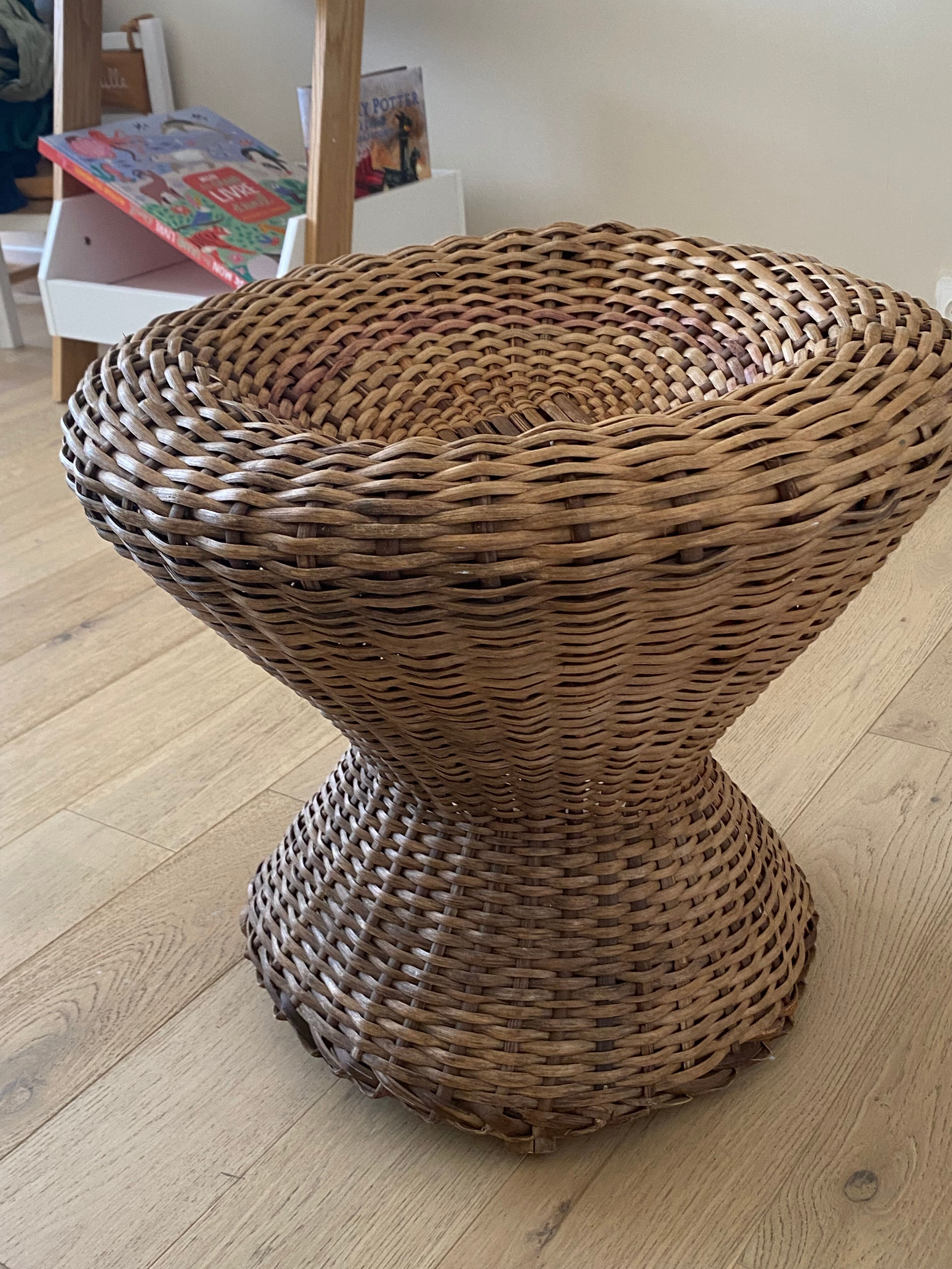 Tabouret tressé naturel osier