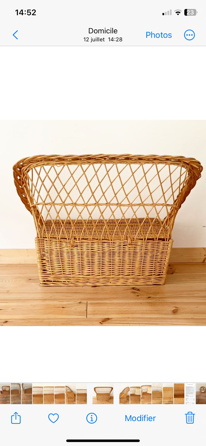 Vintage wicker chest bench