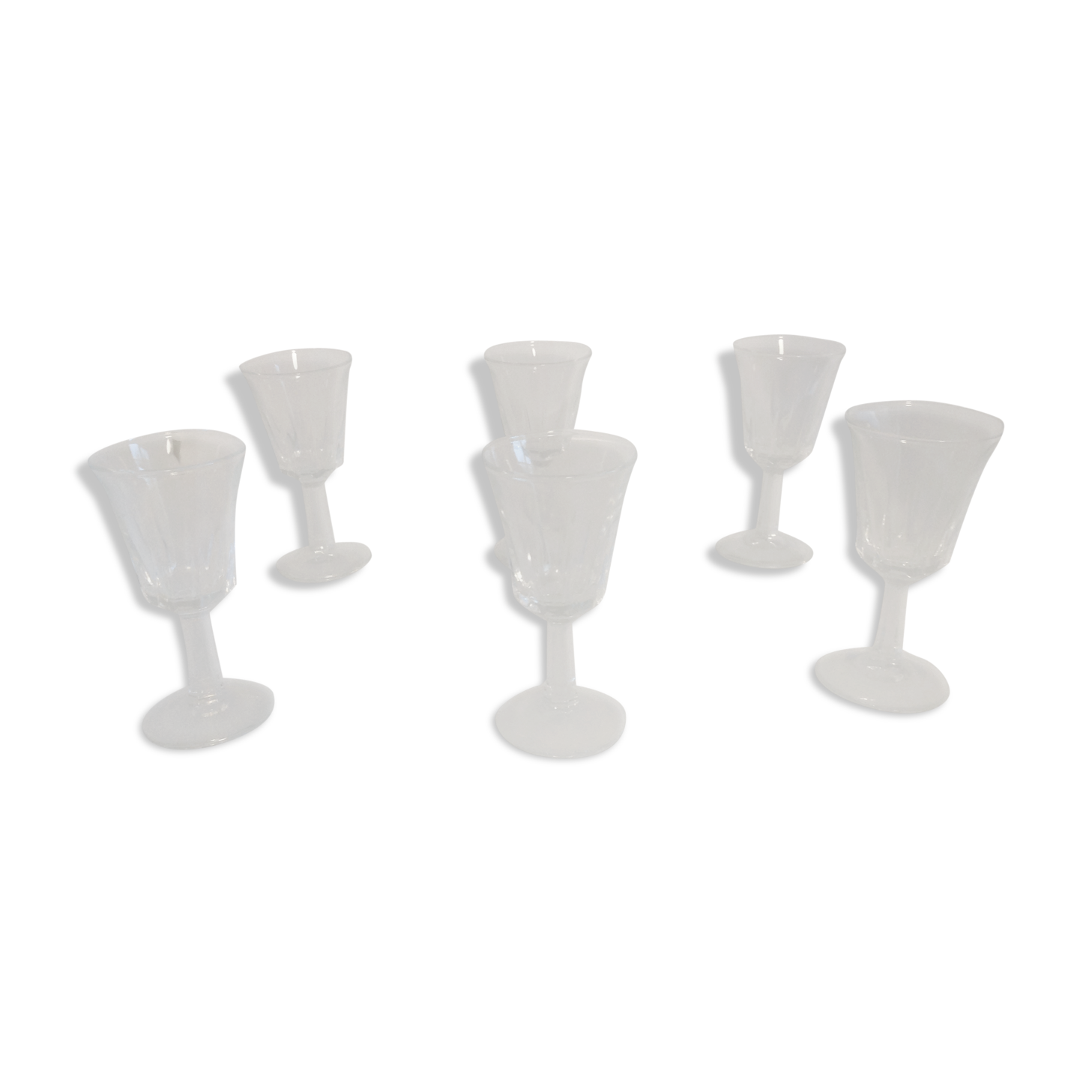 Six verres  à liqueur sur pied, vintage années 60/70