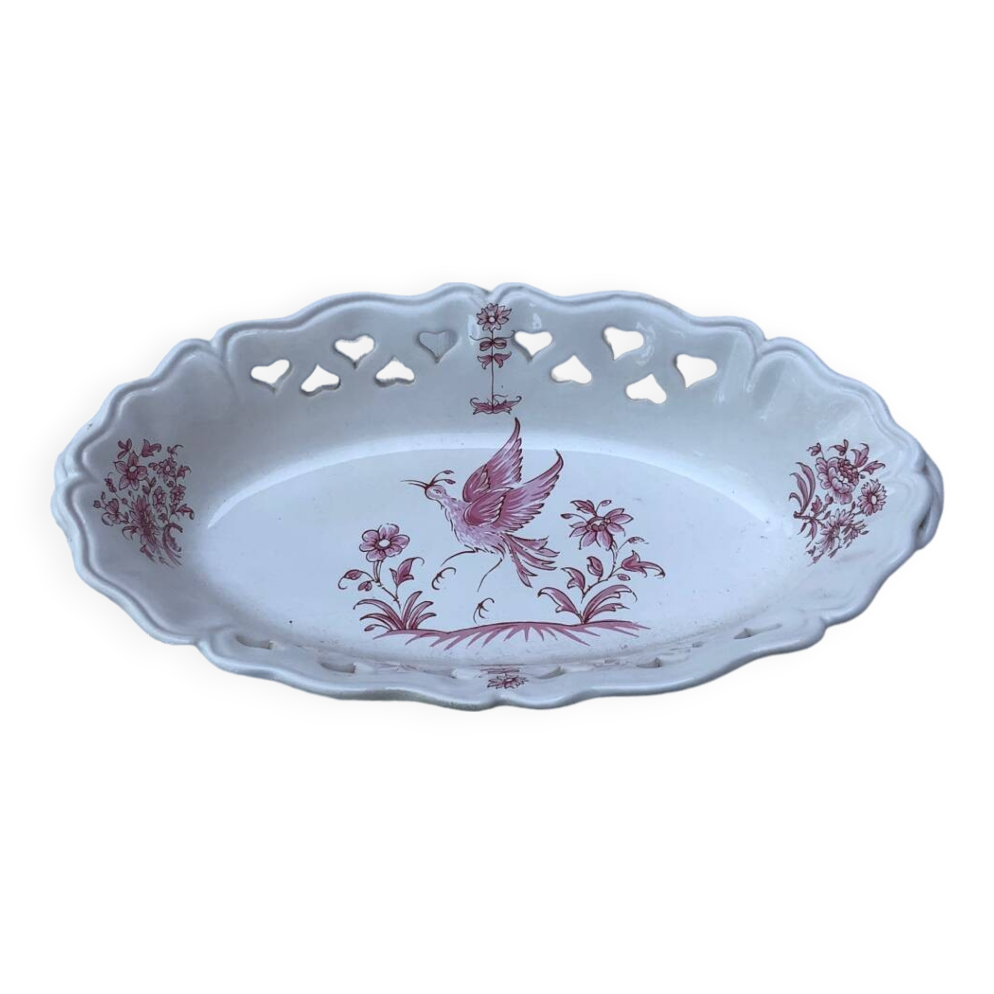 Moustiers fruit dish signed