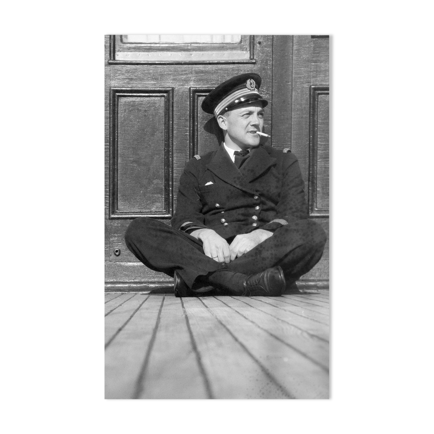 Vintage marine photo on the deck of a boat recent print 30x50cm on baryta paper