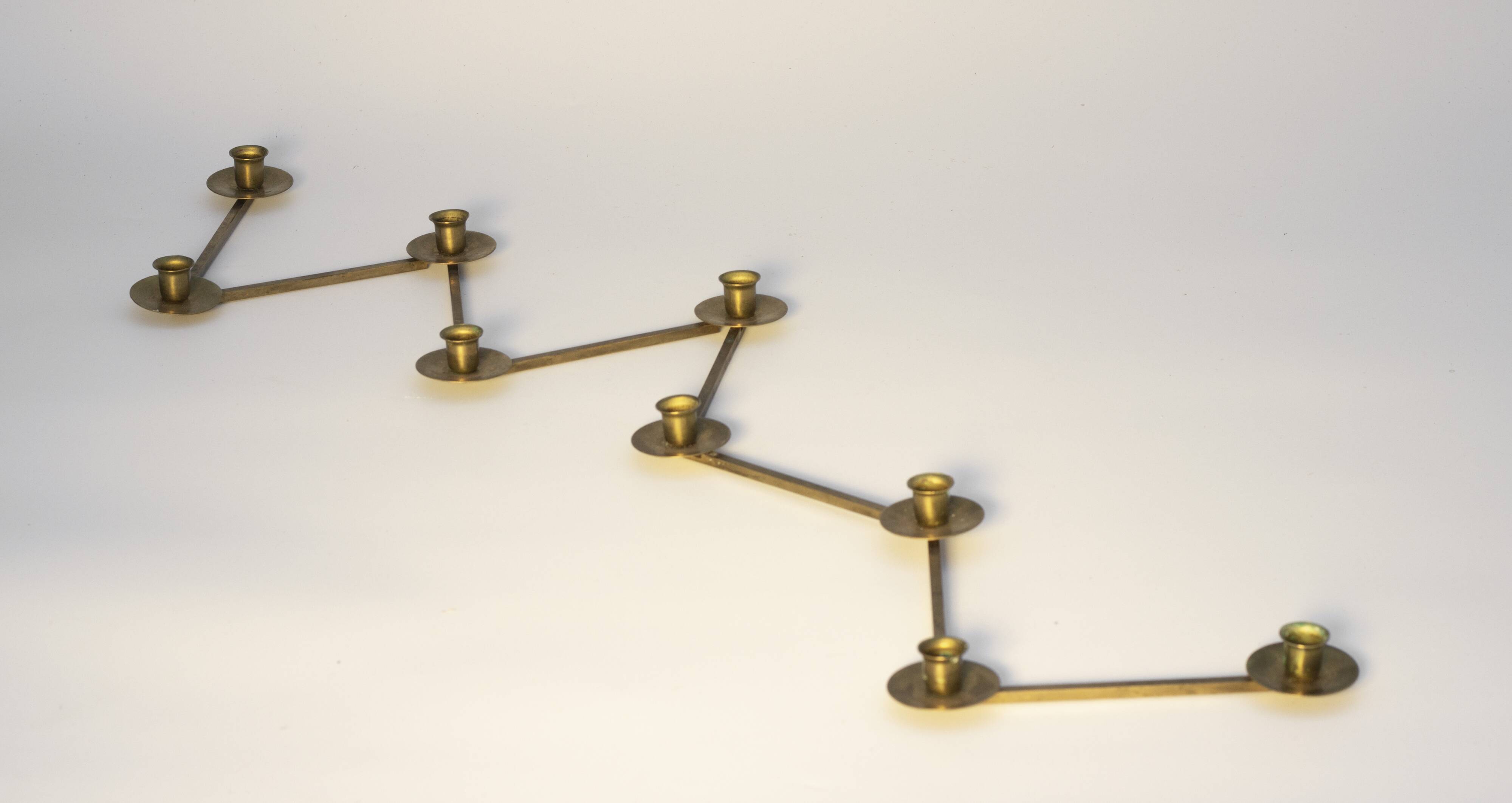 Articulated candlestick Margareta in brass by Lars Holmström – Arvika, Sweden