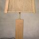 Brutalist lamp in elm and solid oak with a cord shade – 1980s