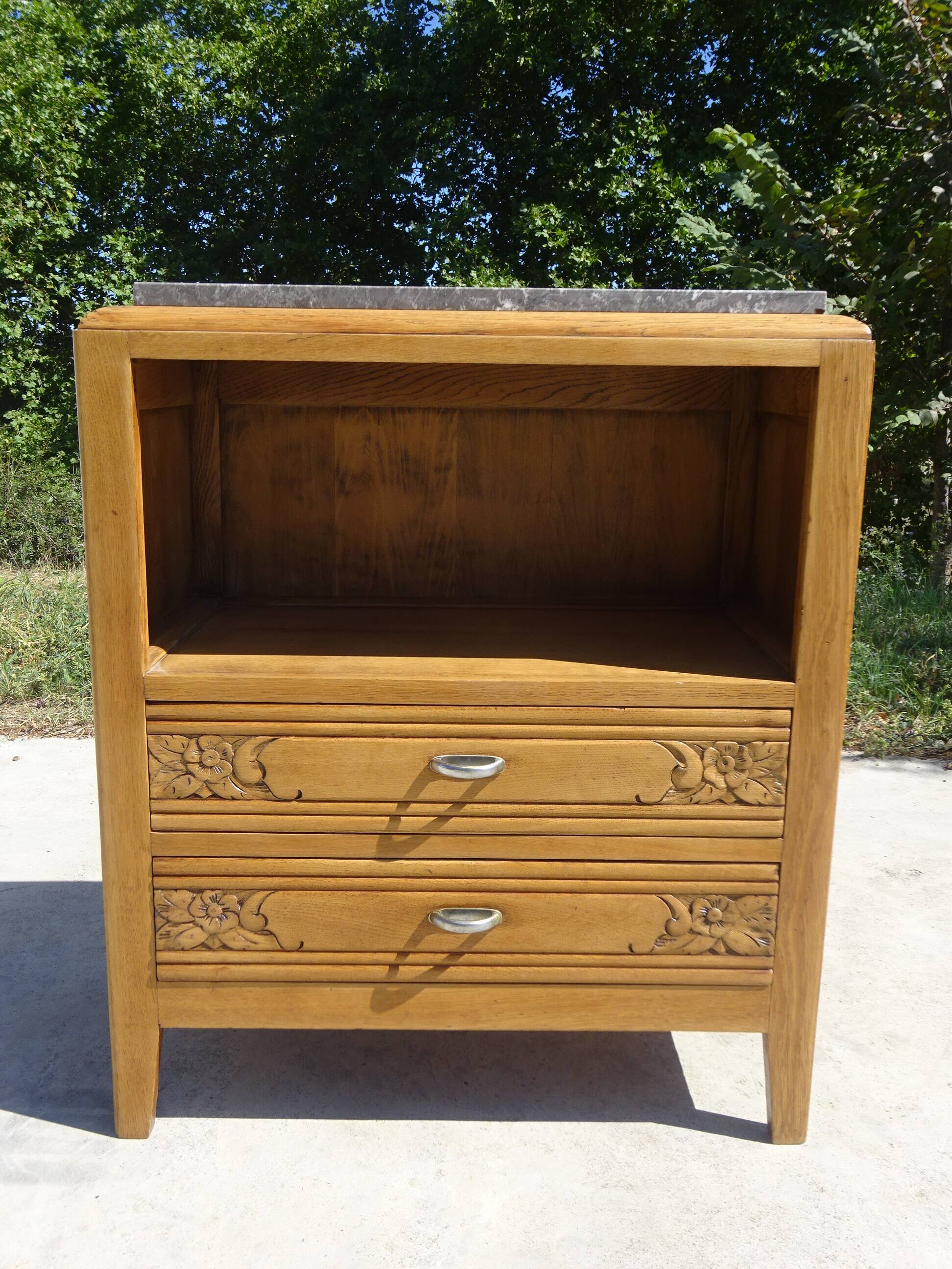 Large oak bedside cabinet