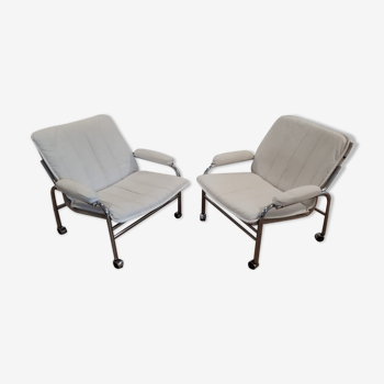 Two Scandinavian armchairs, 70s