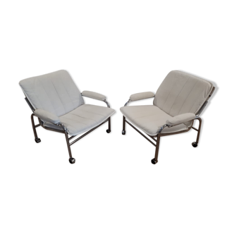 Two Scandinavian armchairs, 70s