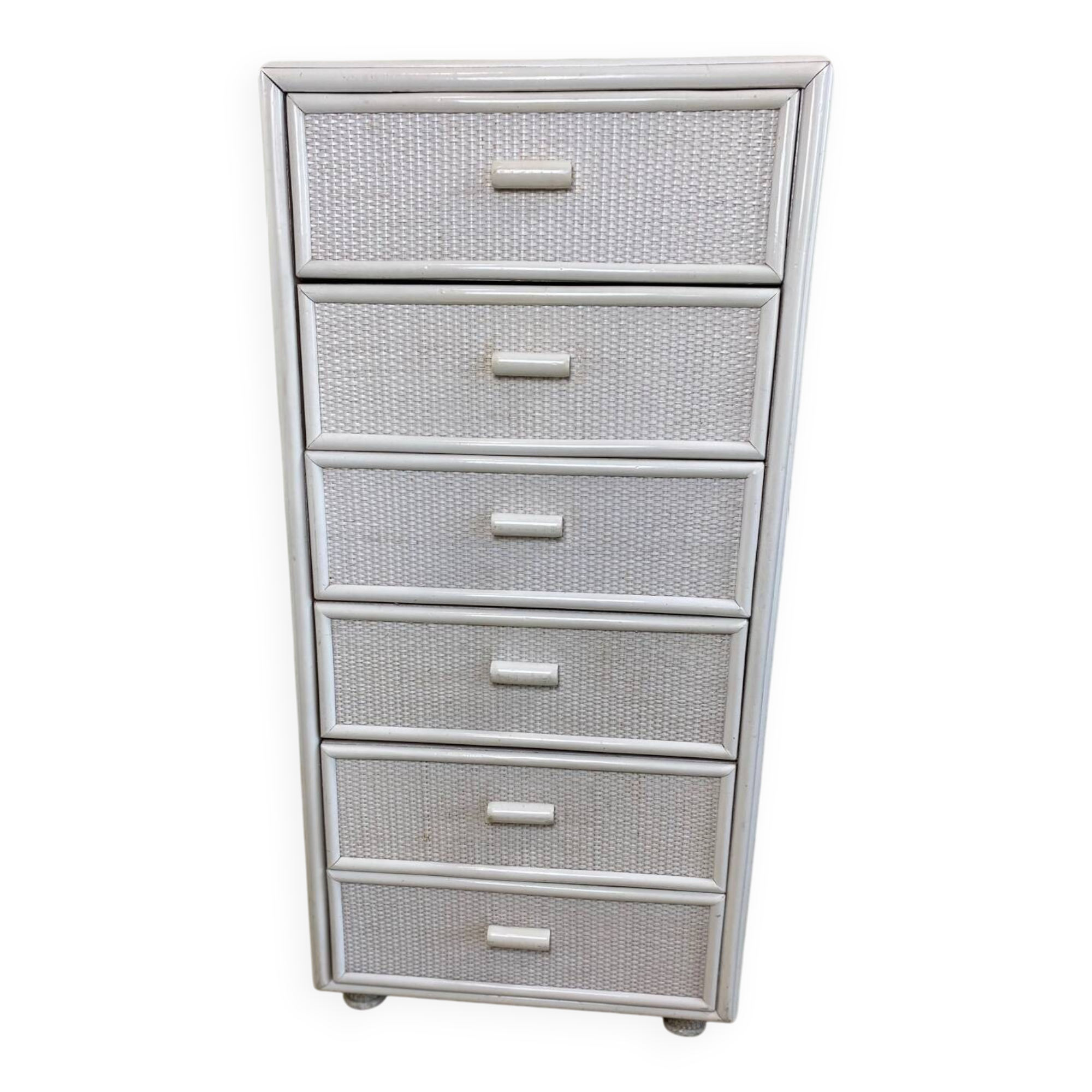 Vintage wicker chest of drawers