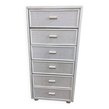 Vintage wicker chest of drawers
