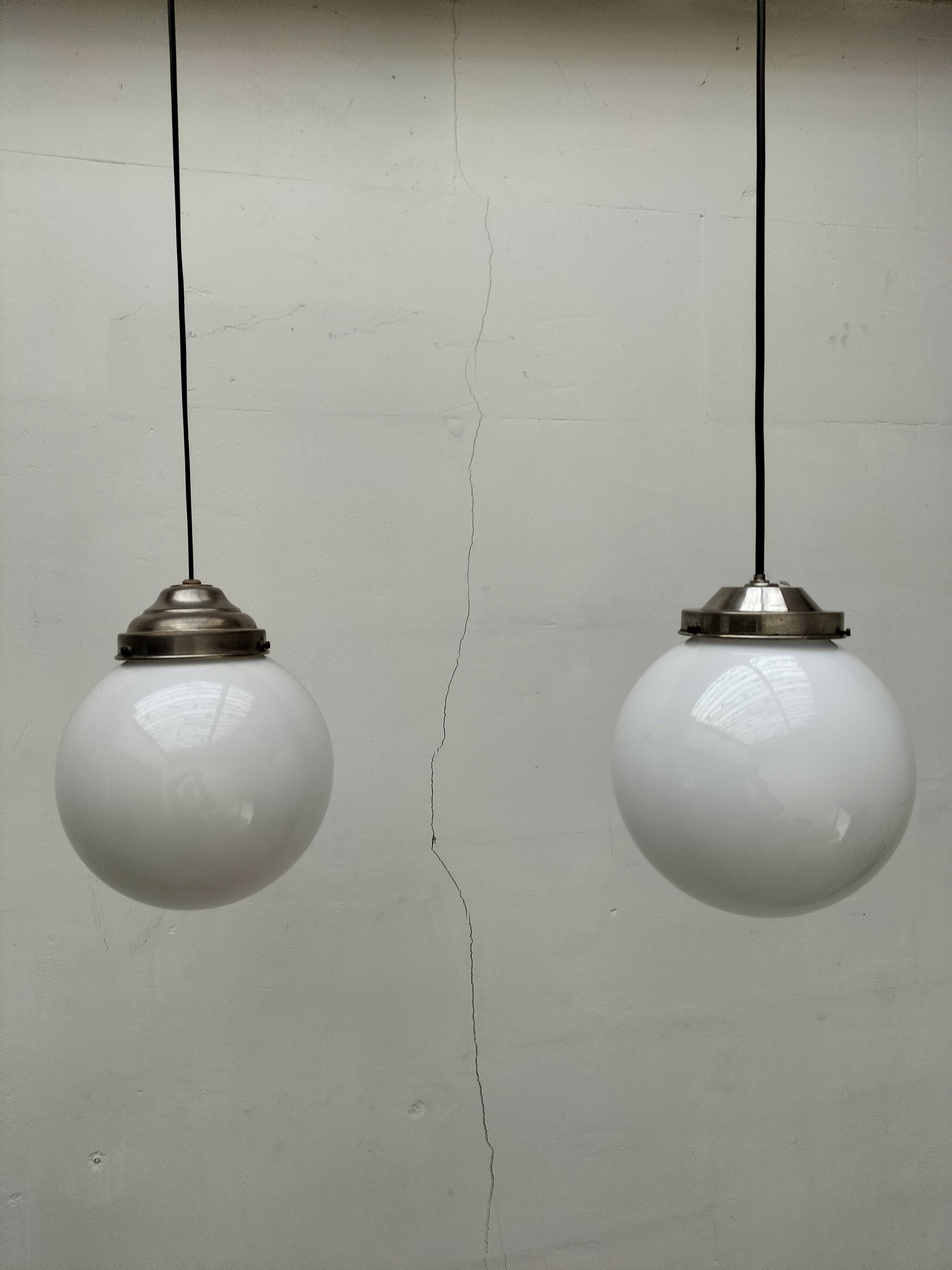 Opaline pendant lights