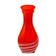 Vase with eyelet, mid-century modern, red glass, designed by L. Fiedorowicz, Poland, 1970s