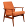 Scandinavian modern chair orange corduroy H.Lis 