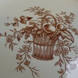 12 iron earthenware dessert plates, longchamp ribbons model
