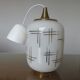 Hanging opaline white gold geometric patterns 60s 70s