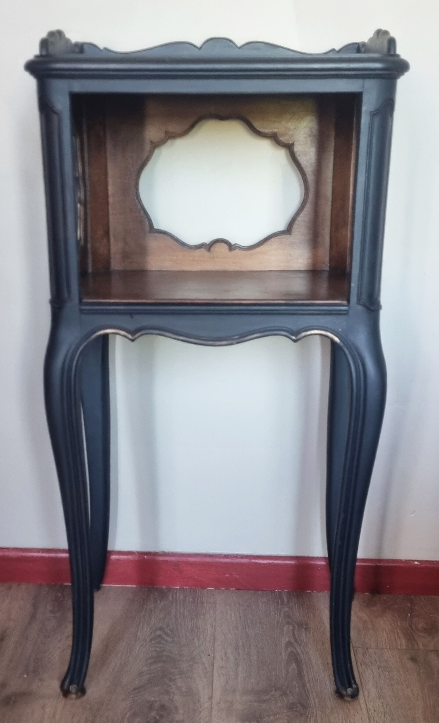 Pair of vintage bedside tables, 60s, Louis XV style, restyled