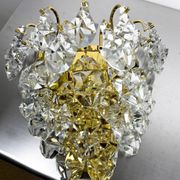 Kinkeldey XL 5-tier cut crystal wall sconce, gilt brass, Germany, 1970s