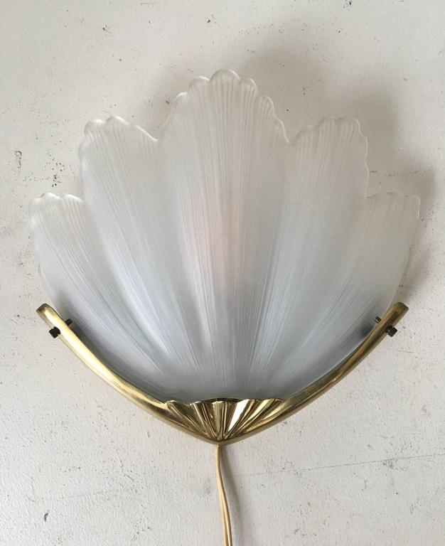 Sconces glass frosted metal golden years 1960-1970