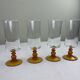 Amber footed glass