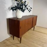 Teak sideboard with sliding doors – vintage Scandinavian design