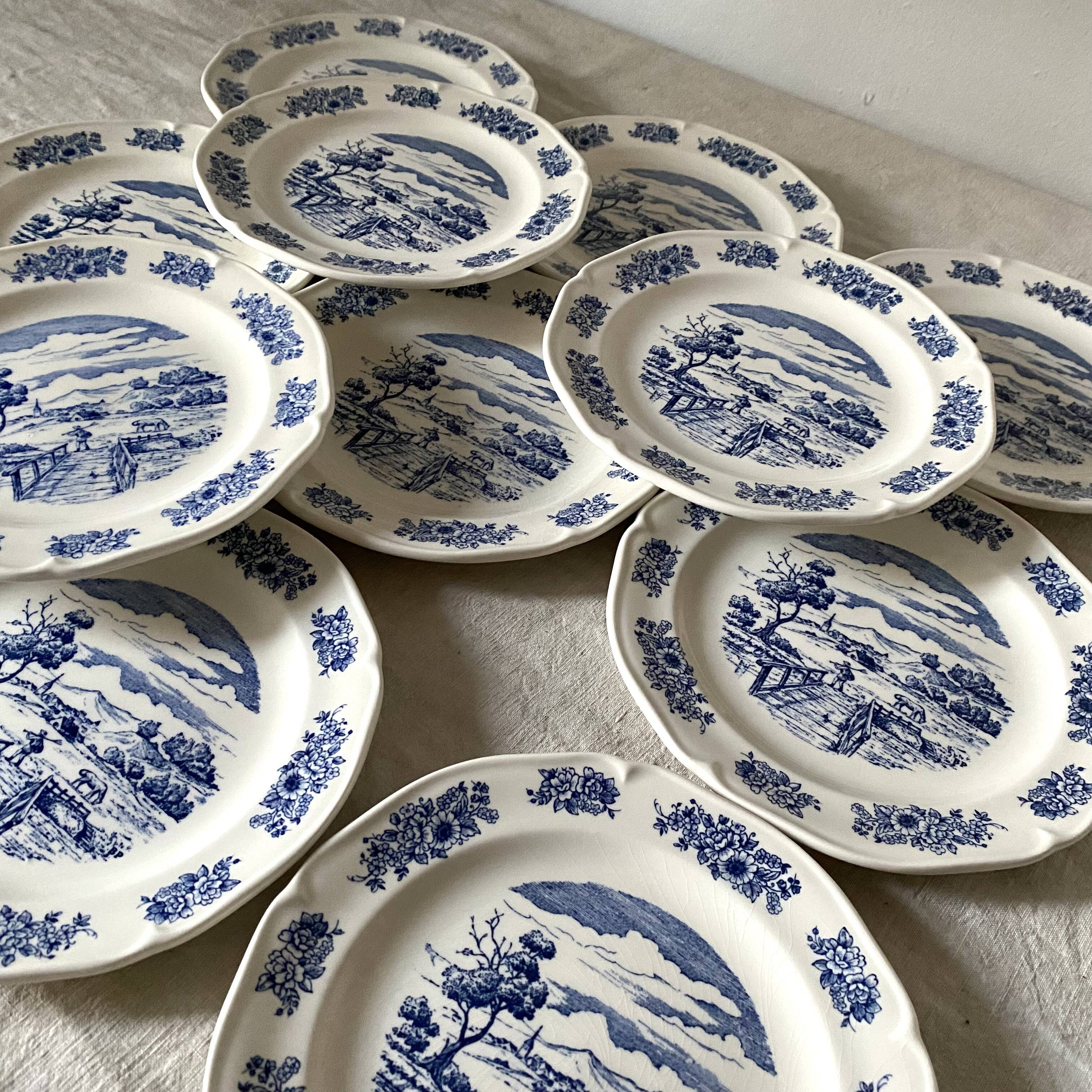 English style Gien earthenware plates