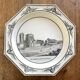 Octagonal plates Montereau directory 1810 grisaille neoclassical