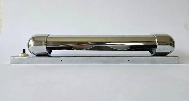 Rare Bauhaus, Art Deco, Functionalism never used Chrome Wall Lamp, 1930s