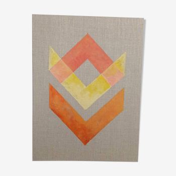 Geometric linen canvas paint