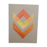 Geometric linen canvas paint