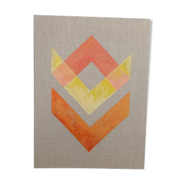 Geometric linen canvas paint