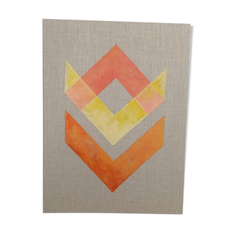 Geometric linen canvas paint