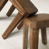 Set of four brutalist stools 1950