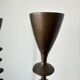 Vintage mid century brutalist hand forged brass candlesticks