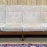 Scandinavian 4-seater sofa from the 70s in teak