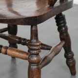 Set of two antique English highback Windsor chairs from the 18th century