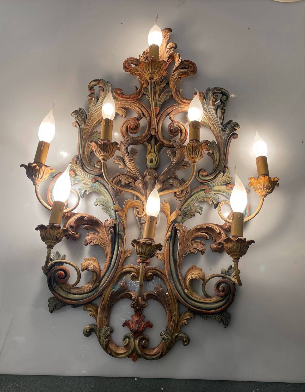 Large Italian Wooden Sconces 1950’s
