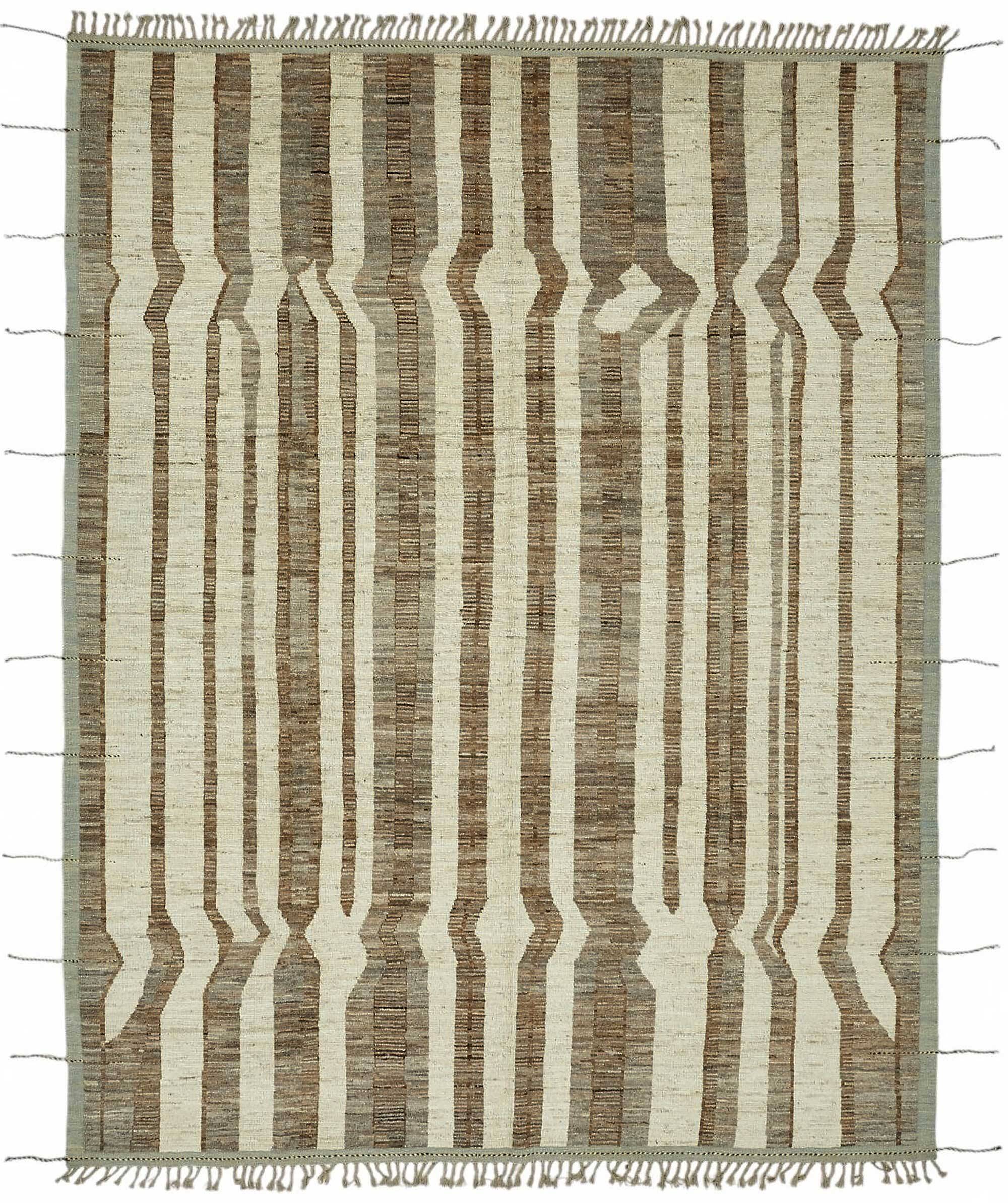 Handmade Tribal Decorative 287 cm x 369 cm Beige Wool Carpet