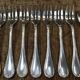 Set of 12 silver-plated cake forks from Christofle, Rubans model