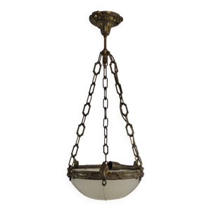 Suspension Art déco - verre clichy