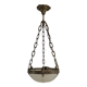 Art Deco pendant light in gilded brass and Clichy glass