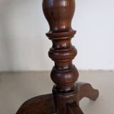 Table d'appoint ronde, pied en chêne tourné
