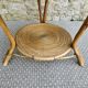 Rattan coffee table, tripod, with double top, 1960s