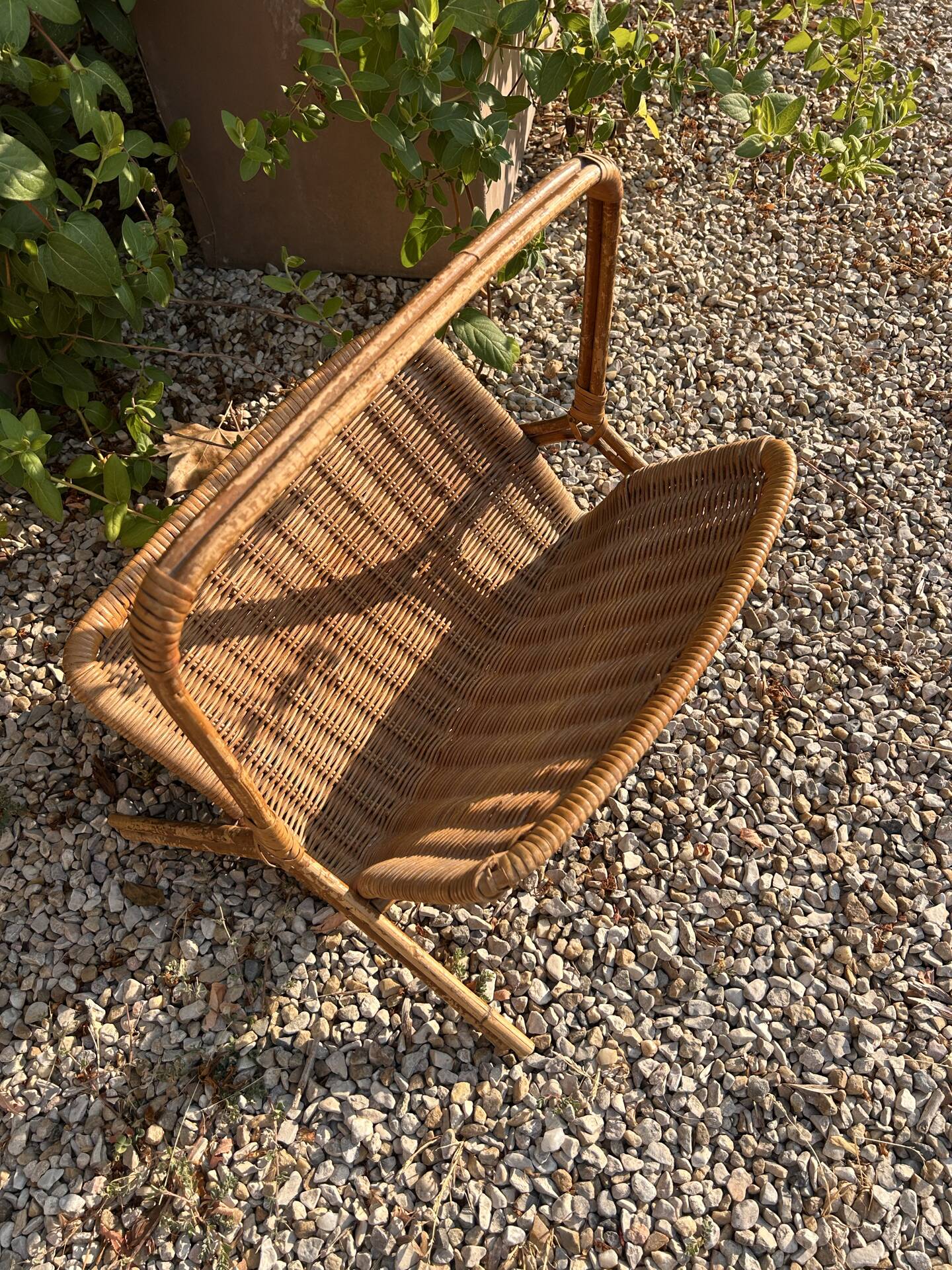 Rattan magazine rack