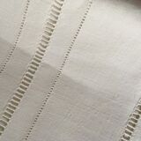 Old sheet in monogram embroidered linen thread